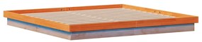 Estrutura de cama c/ LEDs 180x200 cm pinho maciço castanho mel