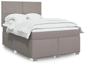 Cama com molas/colchão 140x190 cm tecido castanho-acinzentado