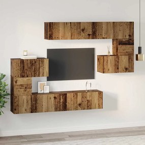 Conjunto de móvel de TV 8 pcs Madeira antiga 80 x 30 x 30 cm