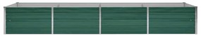 Canteiro elevado de jardim aço galvanizado 320x80x45 cm verde