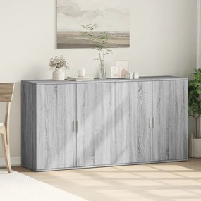 Aparadores 2 pcs 79x38x80 cm derivados madeira cinzento sonoma