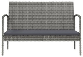 8 pcs conjunto lounge de jardim c/ almofadões vime PE cinzento