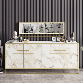 Console Polka – Dourado/Branco – 179,9 cm x 75 cm x 47,3 cm