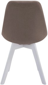 Cadeira de cozinha e sala de jantar Borneo em tecido com estrutura branca 48 x 84 x 55 cm Castanho acinzentado