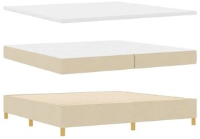 Cama Box Spring com Colchão Creme 200x200 cm Tecido