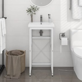 vidaXL Estrutura p/ lavatório casa de banho ferro 40x38x83 cm branco