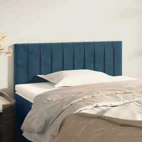 Cabeceira de cama veludo 90x5x78/88 cm azul-escuro