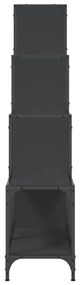 Estante 122x30x132 cm derivados de madeira e metal preto