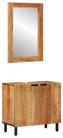 vidaXL Conjunto de Móveis para Banheiro com prateleira 2 pcs Castanho