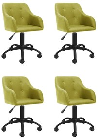 vidaXL Cadeiras de jantar giratórias 4 pcs tecido verde