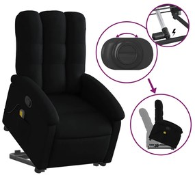 Poltrona de massagens reclinável elevatória tecido preto