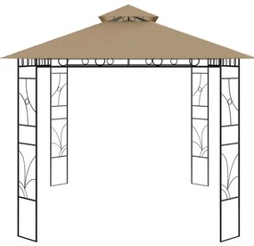Gazebo 4x3x2,7 m 160 g/m² cinzento-acastanhado