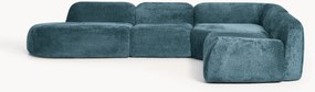 Sofá de canto modular XL em teddy-bouclé com chaise longue Wolke (4 lugares)
