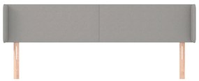 Cabeceira de cama c/ abas tecido 183x16x78/88 cm cinzento-claro