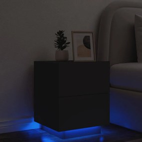 Mesa de Cabeceira Kenobi com Luzes LED - Preto - Design Moderno