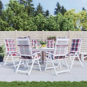 vidaXL Almofadões cadeiras altas de jardim 6pcs tecido xadrez vermelho