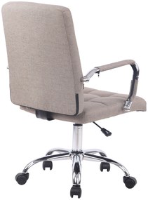 Cadeira de escritório Deli PRO em tecido com estrutura cromada 59 x 91-101 x 63 cm Castanho acinzentado
