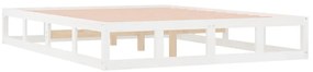 Estrutura de cama super king 180x200 cm madeira maciça branco