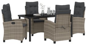 Conjunto de Jantar de Jardim com 5 Peças e Almofadas - Rattan Poliéste