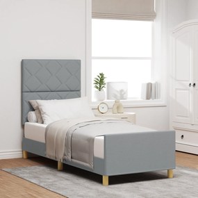 Estrutura de Cama vidaXL Cinzento Claro 80x200 cm Tecido