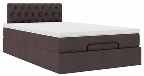 Estrutura de cama otomana com colchão 120x190cm castanho escuro