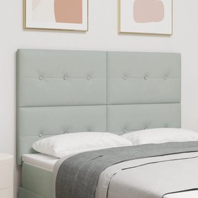 Cabeceira vidaXL Botão Tufted Cinza Claro 160 cm Veludo