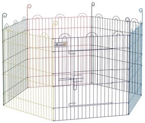 PawHut Parque para Animais de Estimação Parque para Cães Dobrável com 6 Painéis para Jardim Pátio Exterior Ø120x60 cm Multicor