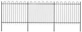Cerca de jardim com topo em aros 5,1x1,5 m aço preto