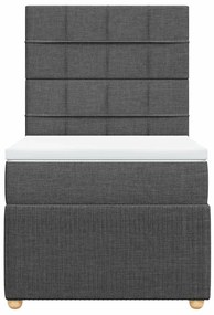 Cama com molas/colchão 90x200 cm tecido cinzento-escuro