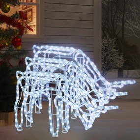 vidaXL Figuras de rena de Natal 3 pcs 73x31x45 cm branco frio