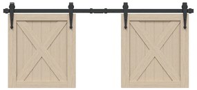 Kit p/ porta de armário deslizante 122 cm aço carbono