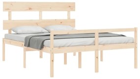 Cama para idosos com cabeceira 160x200 cm madeira maciça