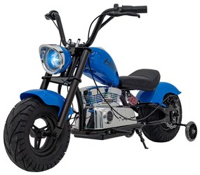Mota elétrica para Crianças 350 W Chopper Warrior Rodas AR, Assento couro ecológico Azul