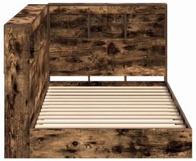 Cama estante Carvalho fumado 75x190 cm Madeira reciclada