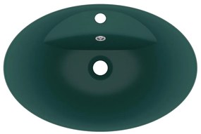 Lavatório luxuoso oval 58,5x39 cm cerâmica verde-escuro mate