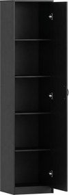 HOMCOM Armário de Cozinha Slim de 5 Prateleiras com Espaço Interno Regulável, em Madeira, 40x35x180 cm, Preto | Aosom Portugal