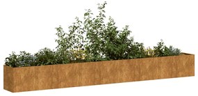 Floreira enferrujada 360x40x40 cm aço resistente