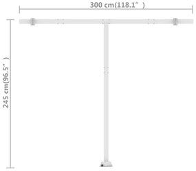 Toldo retrátil manual independente 300x250 cm antracite