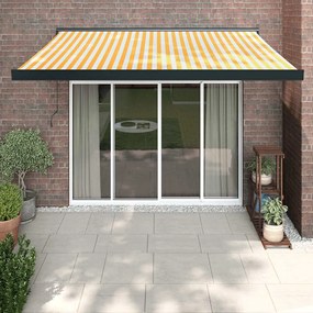 Toldo retrátil 3x2,5 m tecido e alumínio amarelo e branco