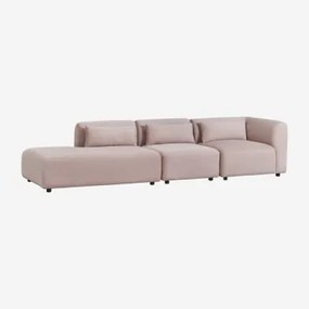 Sofá De Canto Modular Fogler De 3 Peças Com Chaise Longue Esquerda Bombazina Rosé - Sklum