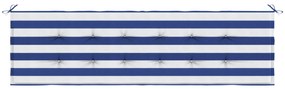 Almofada exterior listras azuis &amp; brancas 180x50x4 cm tecido Oxford