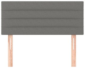 Cabeceira de cama tecido 100x5x78/88 cm cinzento-escuro