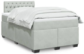 Cama boxspring com colchão 120x190 cm veludo cinzento-claro