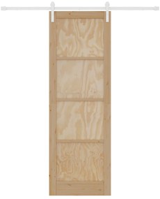Porta Deslizante vidaXL com Conjunto de Ferragens 78x232 cm Madeira Ma
