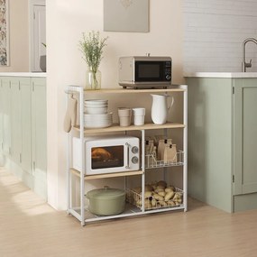Estante de cozinha de 35 x 80 x 93,5 cm branca