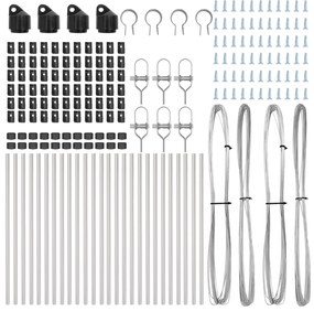 Postes de Cerca vidaXL 26 pcs Ø32 mm 120 cm Aço Galvanizado