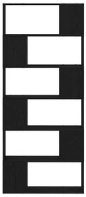 Estante de Livros vidaXL Carvalho Preto 80x24x186 cm Madeira Engenhari