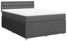 Cama com molas/colchão 160x200 cm tecido cinzento-escuro