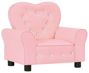 vidaXL Sofá infantil couro artificial rosa
