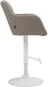 Banco de bar Natoma em tecido com estrutura branca 97-118 x 57 x 59 cm Castanho acinzentado